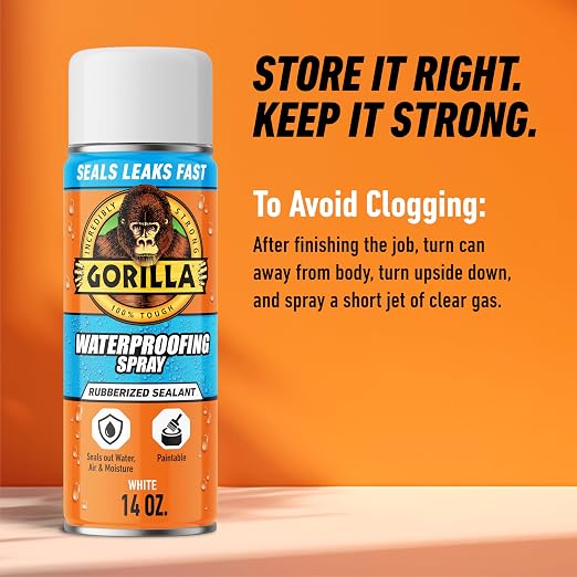 Gorilla Waterproofing Spray, 16 oz, Flexible Rubberized Coating | Paintable and - Image 7