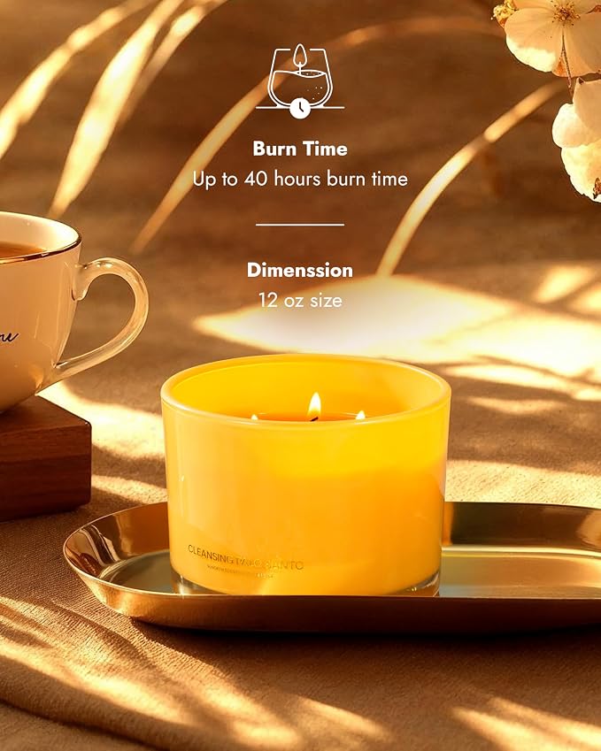 Luxury Palo Santo Candle | Large 3 Wick Jar Candle | Up to 50 Hours Burning - Image 3