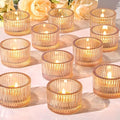 12 Pack Tealight Gold Candle Holders, Votive Tea Light Candle Holder | Table by LOVELIGHTLOVELIFE