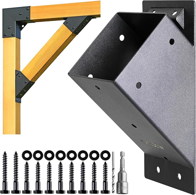 8pack 4x4 Degree Angle Support Brackets, by WOCEPU