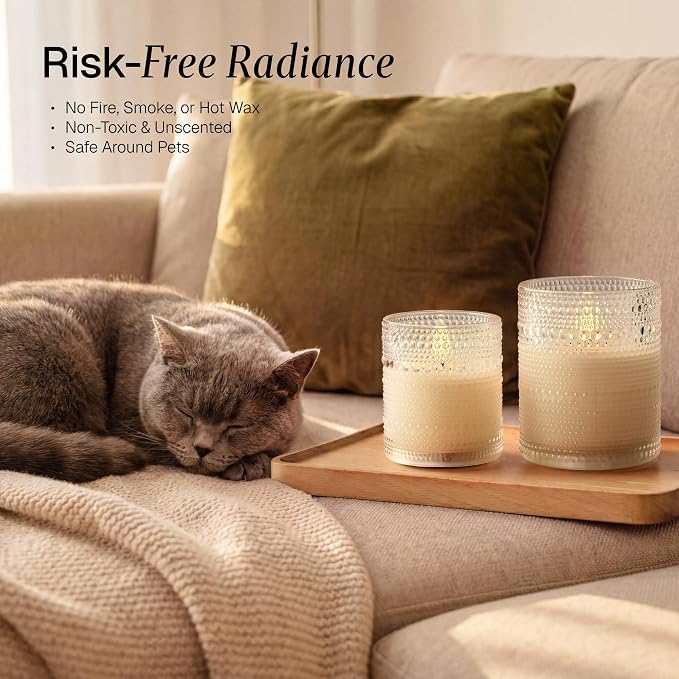 Dotted Glass Flameless Candles - Image 7