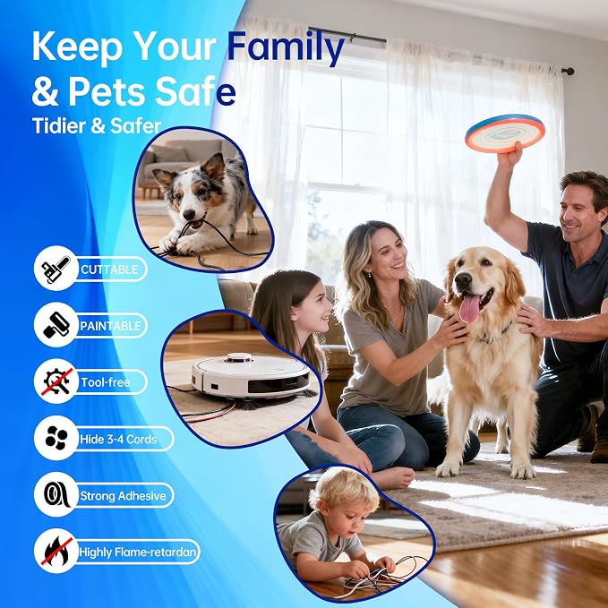 Delamu TV Cord Hider, Cord Covers - Image 4