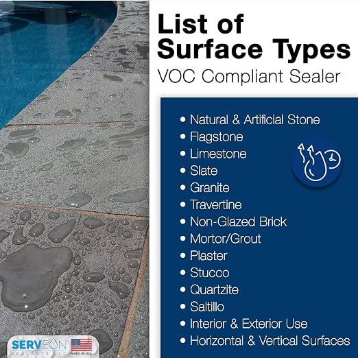 Natural Stone & Patio Sealer Waterproofer 1 Gal | Outdoor Indoor Natural Stone - Image 7