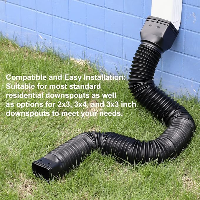 plusgutter 11.5ft Long Gutter Downspout Extensions Flexible, Down Spout Drain - Image 5