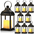 8 Pcs 10 Inch Dark Bronze Decorative Candle Lantern Bulk by Kittmip