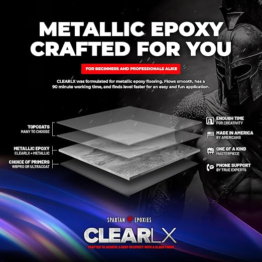 CLEARLX Metallic Epoxy Floor Coating System, Low VOC, Food Safe, Self Leveling - Image 5