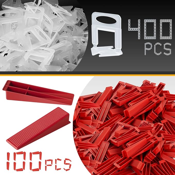 Tile Leveling System 400-Piece Tile Leveling Spacer Clips and 100-Piece - Image 2
