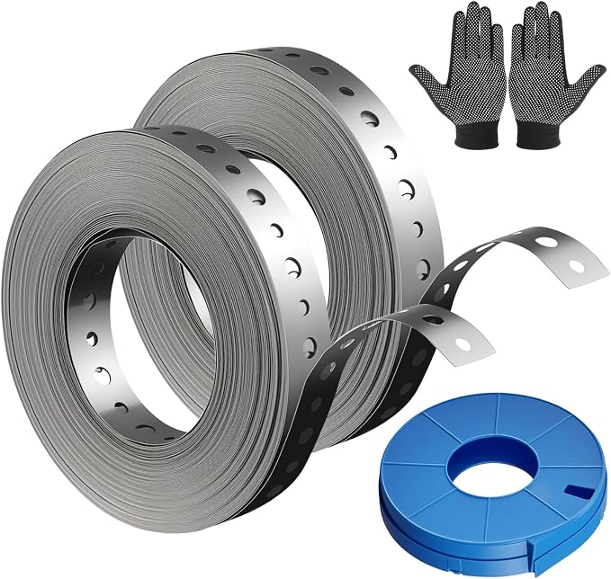 Metal Pipe Strap, 3/4 inch, 100 FT, Galvanized Hanger Strapping by Yucime