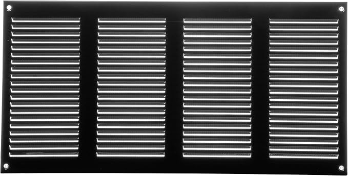 Repa Market Air Vent Cover 16x8 Inch Black Galvanized Steel Louvered Grill Cover by RepaMarket