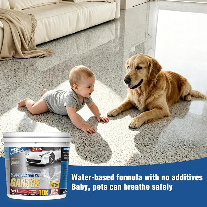 YOA Epoxy Colored Sand Self Leveling Flat Floor Paint | Two-Part Resin Kit - Image 7