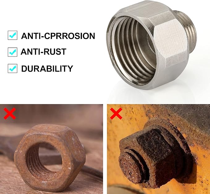 G 1/2 Female to 3/8 Male COMP Reducer Adapter, Brass Pipe Fittings Water Hose - Image 7