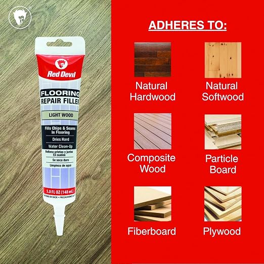 Red Devil 056020 Flooring Repair Filler, 5 oz., Light Wood, 4 Pack - Image 4
