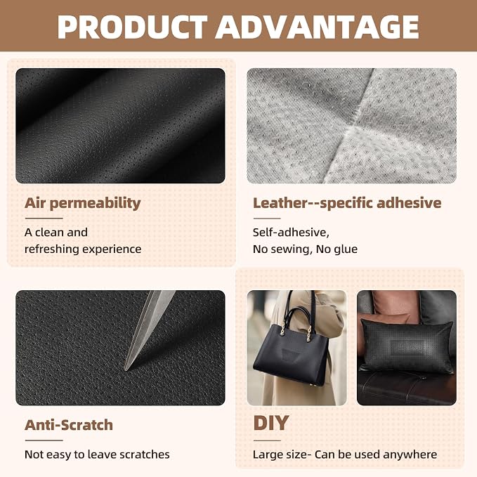 Shagoom Leather Repair Kits, Large Vinyl Repair Patch - Image 4