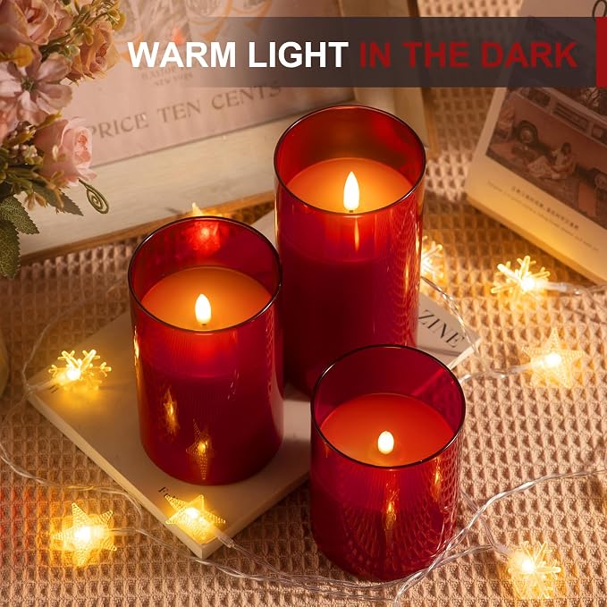 Tyawon Glass Battery Operated LED Flameless Candles - Image 3