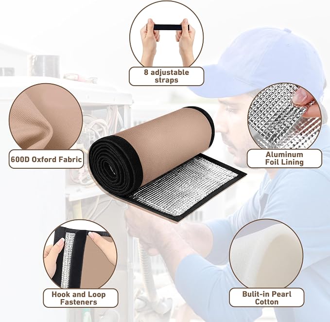 5 Layers HVAC Copper AC Line Pipe Insulation Cover Outdoor 72in x 10.2in - Image 3