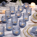 NITIME 12Pcs Assorted Blue Votive Candle Holders, Tea Lights Candle Holder by NITIME