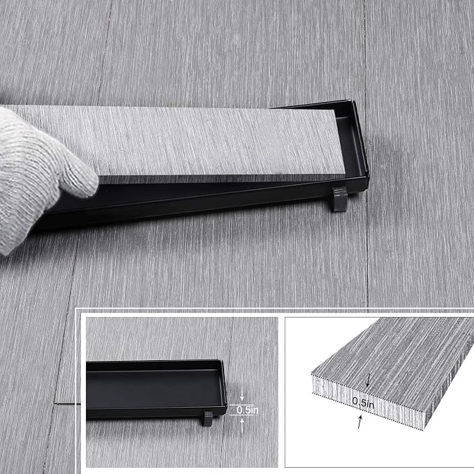 EXF Linear Shower Drain 28 Inch Matte Black - Image 3
