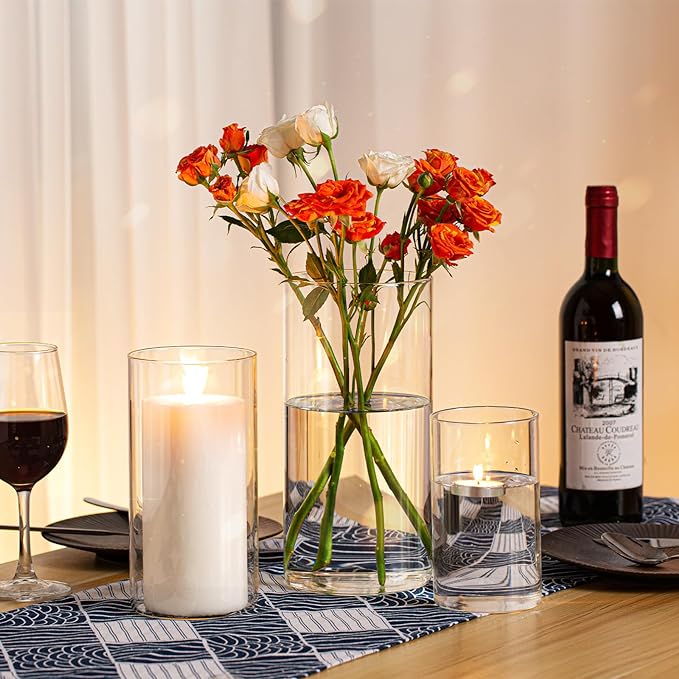 PHOSPHOR Hurricand Candle Holder 18 PCS, Glass Pillar Candle Holder - Image 5