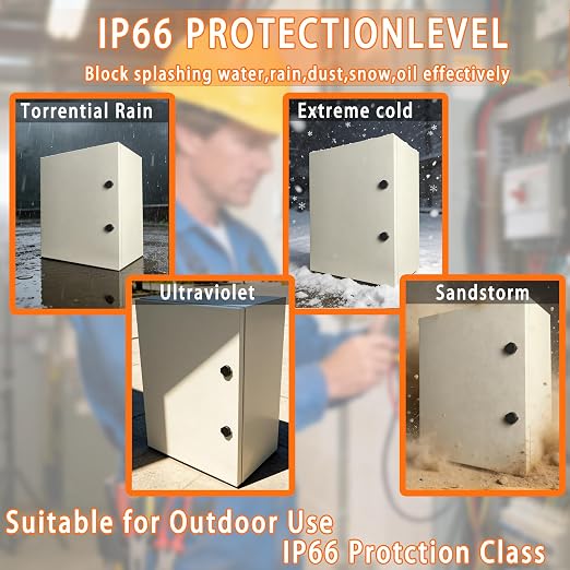NBCYUNER 24x20x10 Electrical Enclosure Box NEMA 4 Outdoor Enclosure, IP66 - Image 2