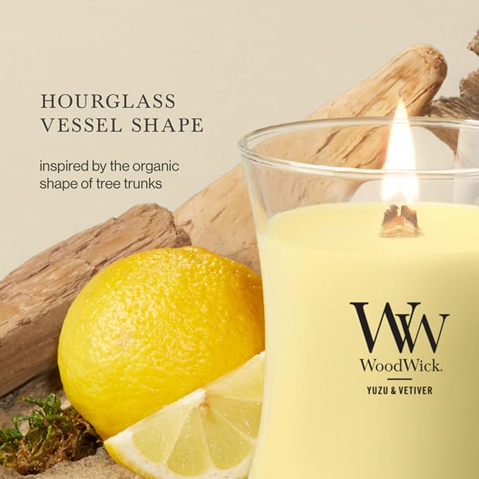 Woodwick Yuzu & Vetiver Medium Hourglass Candle - Image 4
