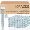 Tandefio 40 Pack 3/8" x 3" Concrete Screw Anchor Galvanized Large Diameter by Tandefio