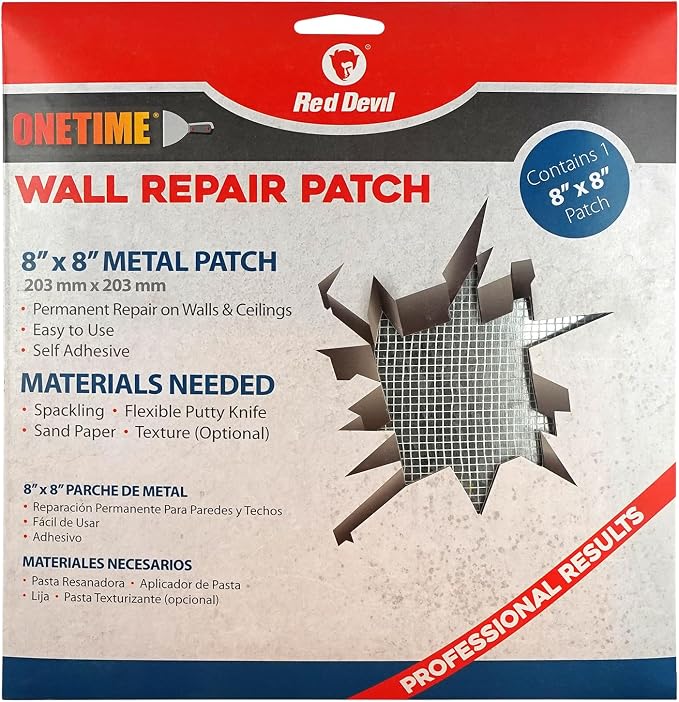 Red Devil 1218 8" x 8" ONETIME Wall Repair Patch, 1 Pack by RedDevil