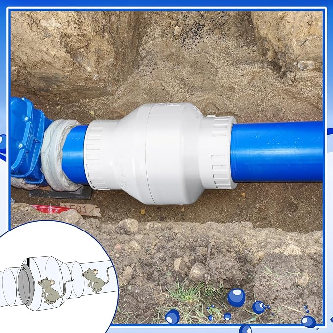 Geetery 1 Pcs 1'' PVC Check Valve Slip Swing No Spring Back Flow Preventer - Image 6