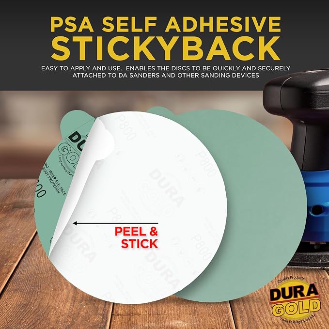 Dura-Gold Premium 800, 3000 Grit 6" Green Film PSA Sanding Discs, 5 Each - Image 3