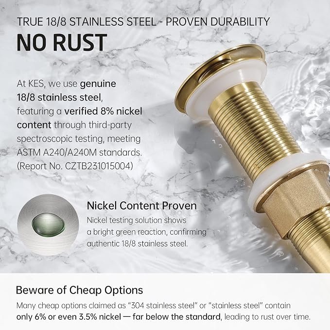 KES Sink Drain without Overflow Anti Clogging Pop Up Drain - Image 6