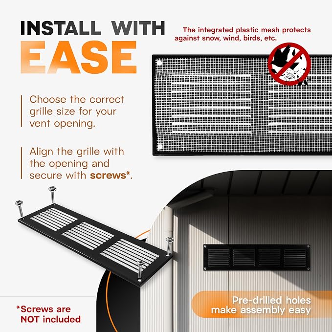 16 x 4 Inch Black Galvanized Steel Return Air Register Vent Cover, AC Vent Cover - Image 4