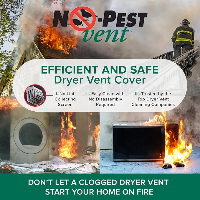 NO-PEST VENT Dual Door Dryer Vent Cover 4 Inch Outdoor, Made in USA, Highest - Image 3