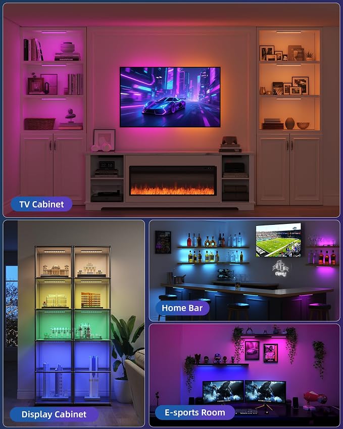 EZVALO 80RGB Under Cabinet Lighting, Shelf Lights, Led Light Bar | Rechargeable - Image 7
