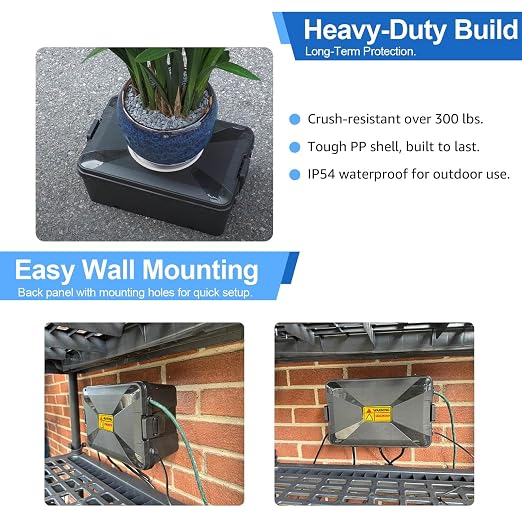 Outdoor Extension Cord Cover, IP54 4PK Small Weatherproof Extension Cord | - Image 5
