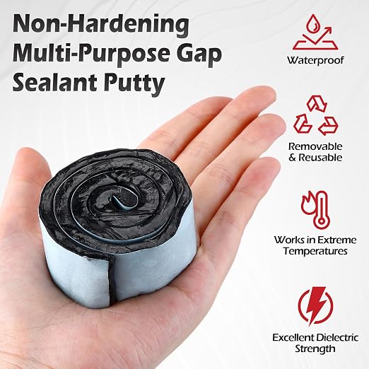 2 Pack Moldable Silicone Putty Black Solid Roll | 1.5 ft x 1 in Non Hardening - Image 3