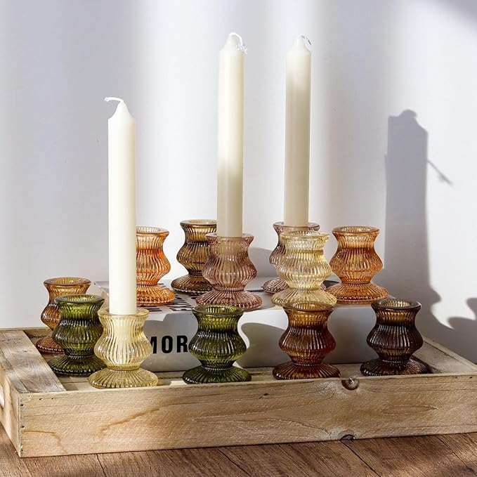 WDHODEC Glass Candlestick Holders 12PCS Taper Candle Holders - Image 5