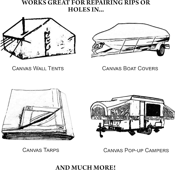Outdoor Canvas Patch Kit to Repair Pop-Up Campers, Canvas Tents, Boat Covers - Image 2