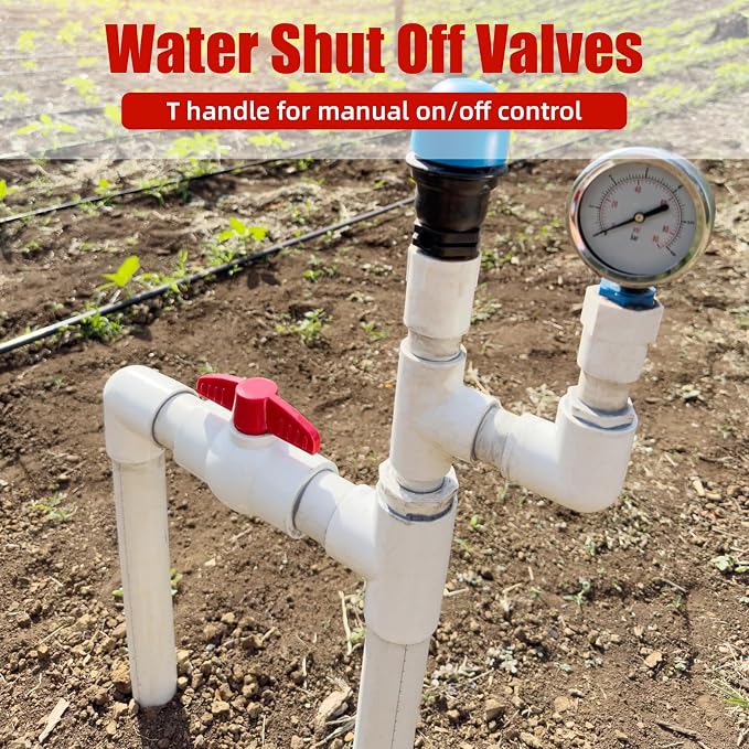 YADIAN 2 Pack 1-1/2'' PVC Ball Valves, T-handle Water Shut-Off Ball Valve Socket - Image 3