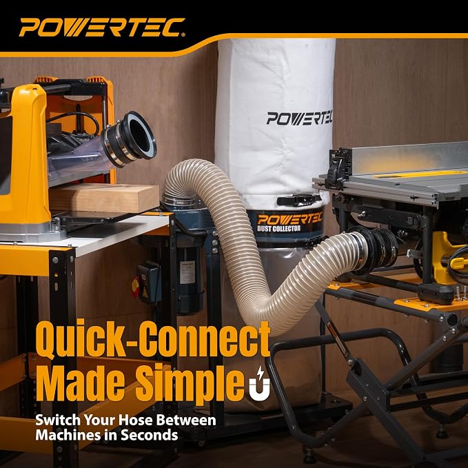 POWERTEC 70525 4" Magnetic Dust Collection Fittings Starter Kit - Image 4