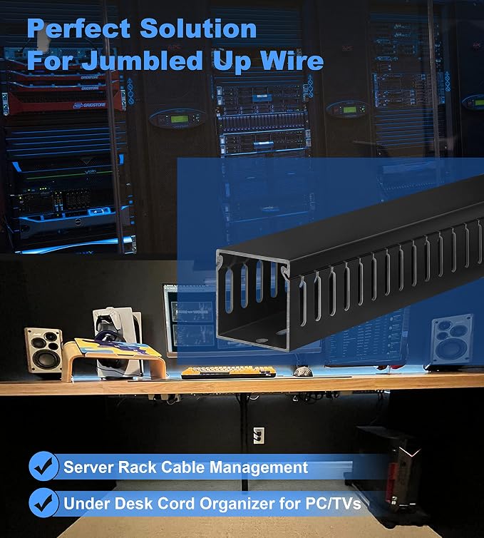 2" H x 2" W Cable Raceway, 99in Under Desk Wire Management Channel, 16.5in Each - Image 5