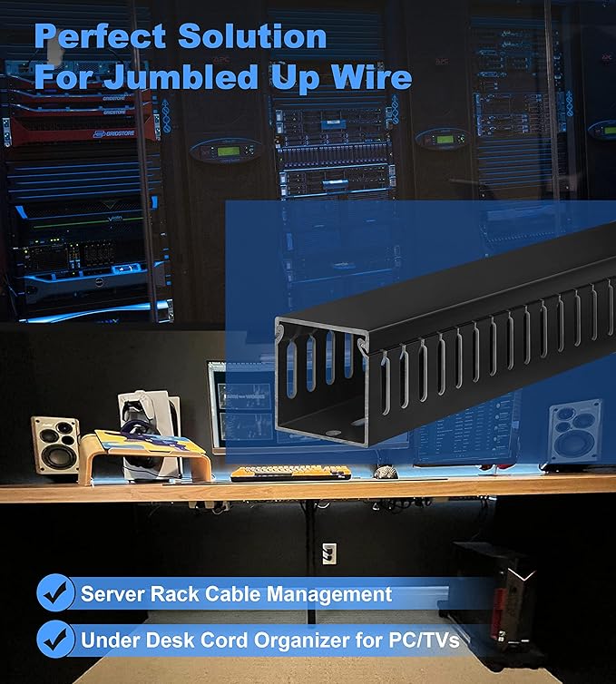 2" H x 2" W Cable Raceway, 132in Under Desk Wire Management Channel, 16.5in Each - Image 6