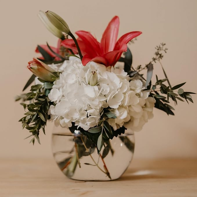 WGVI Bowl Glass Vase, Diameter 8", Height 6", Open Width 5", 1 Piece - Image 4