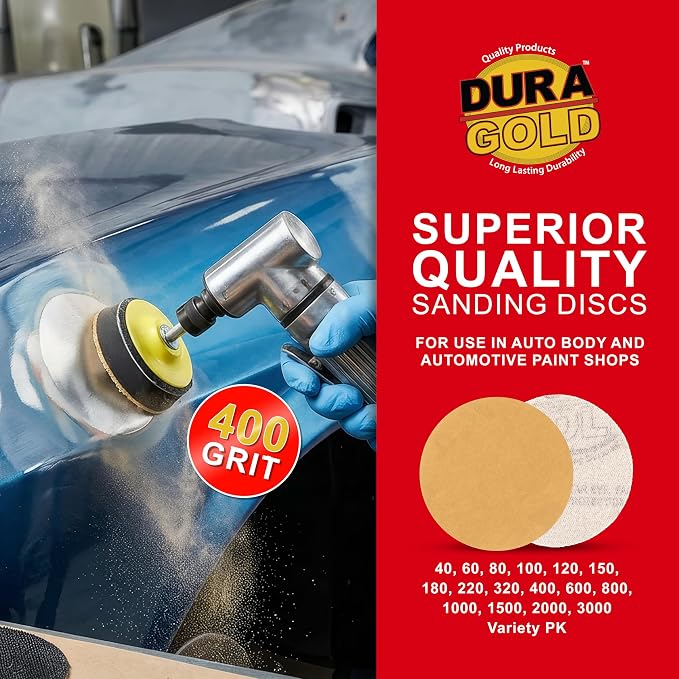 Dura-Gold - Premium - 400 Grit 3" Gold Hook & Loop Sanding Discs - Image 5