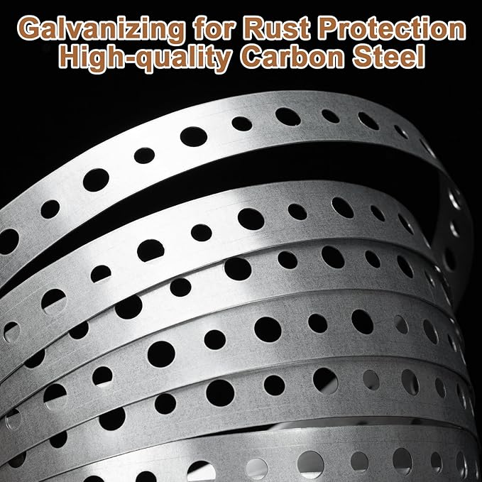 Galvanized Metal Pipe Strap 3/4-Inch x 10-Feet 27-Gauge - Image 4