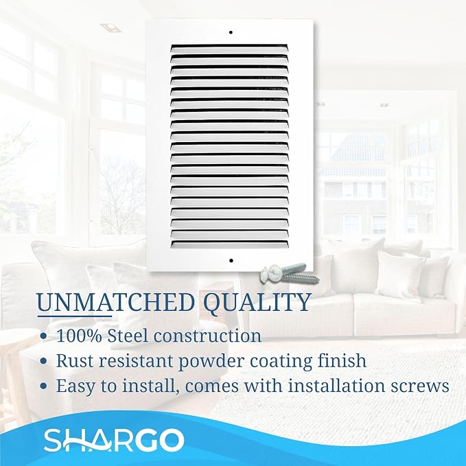 6 x 10 Inch Return Air Vent Cover, Solid Steel HVAC Grille - Image 6