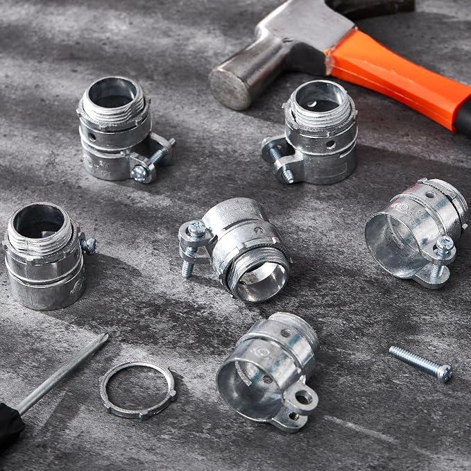 Yaocom 10 Pack 3/4-Inch Squeeze Connectors Fittings FMC Flexible Metal Conduit - Image 5