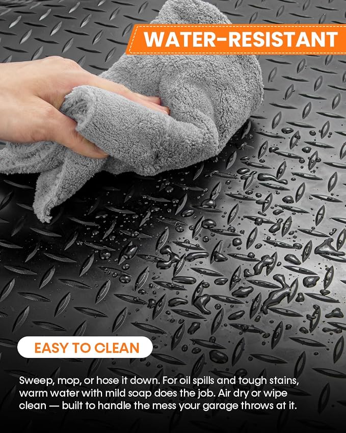 SEAL 4 x 10 FT Premium Garage Floor Mat, Solid 2.8mm Thick Lay-Flat Black - Image 5