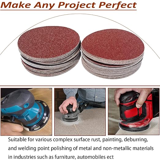 100 PCS 5" PSA Sanding Discs -20 Each of 60, Grit- 5 Inch Self Adhesive - Image 5