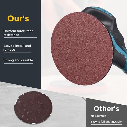 HARFINGTON 320Pcs 3Inch Sanding Disc Hook & Loop Sandpaper Aluminum Oxide | - Image 4