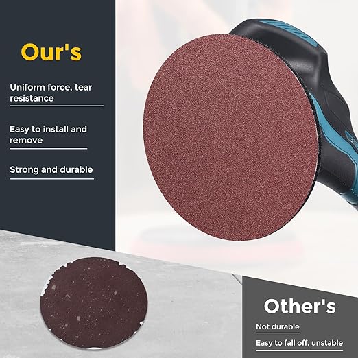 HARFINGTON 30Pcs 6Inch Sanding Disc Hook & Loop Sandpaper Aluminum Oxide | - Image 4