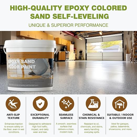 Epoxy Colored Sand Floor Paint, Epoxy Floor Paint High Gloss Marble Effect - Image 2